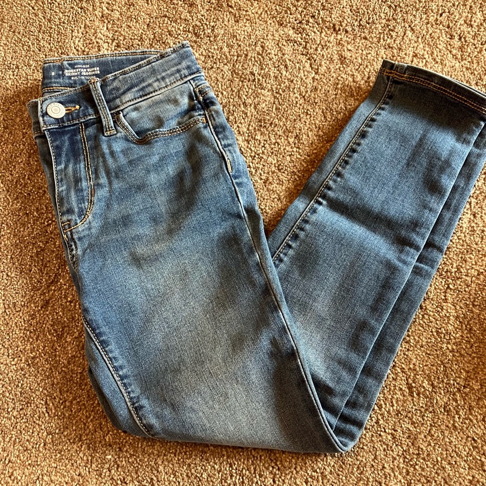 NWOT Old Navy high rise rockstar super skinny jeggings size 8 girls